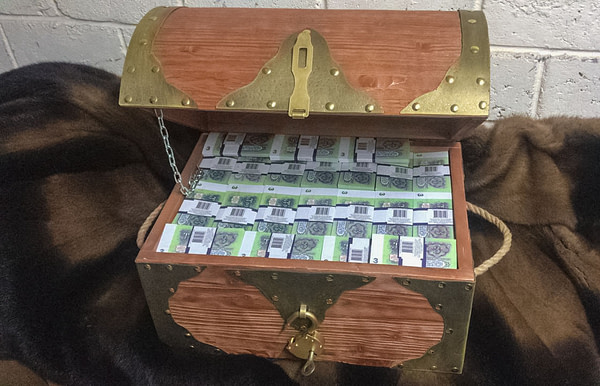3 USSR rubles Prop Money Pirate Chest