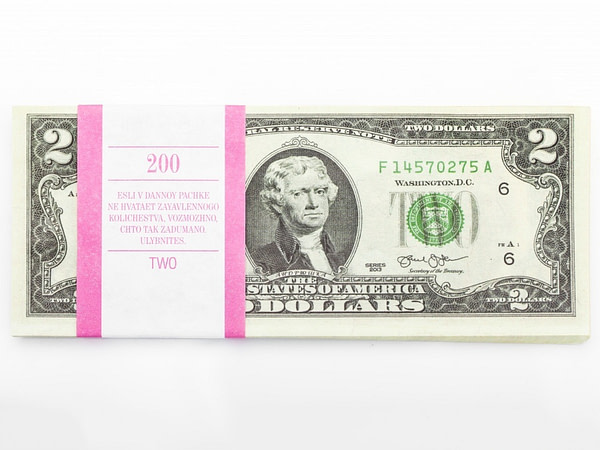 2 dollar américain faux billets