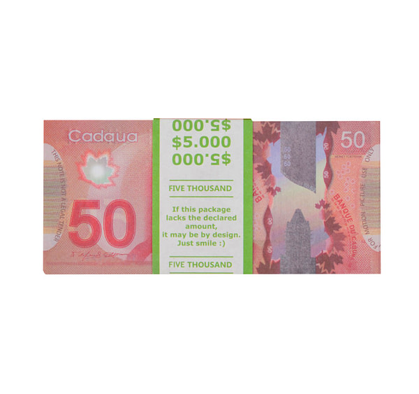 acheter nouvelle 50 dollars canadiens pile de 100 faux billets face avant