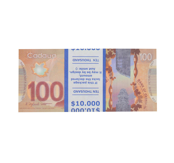 acheter nouvelle 100 dollars canadiens pile de 100 faux billets face avant