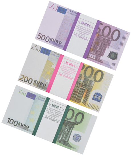 Kit de faux billets 100, 200, 500 euros