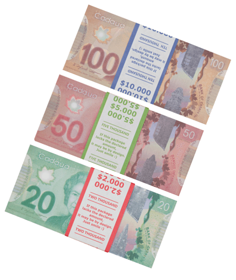 Kit de faux billets dollars nouvelle Dollars canadiens 20, 50, 100