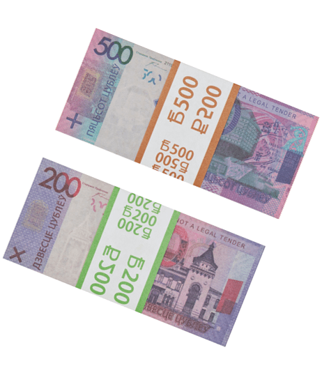 Kit de faux billets Roubles biélorusses 200, 500