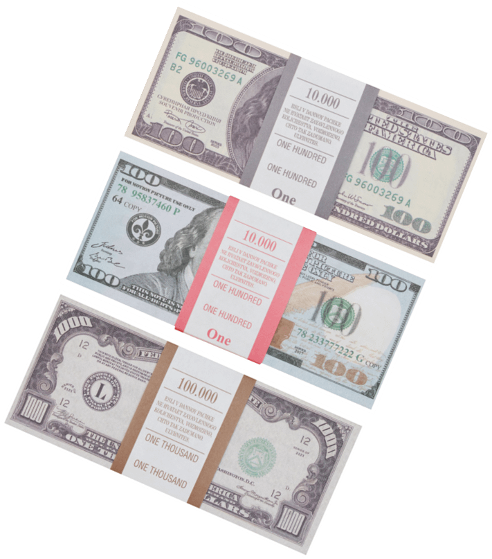Kit de faux billets dollars américains 100 nouveaux, 100, 1000