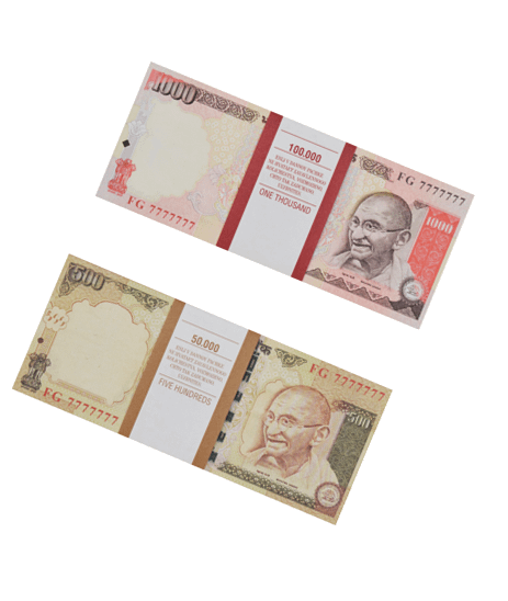 Kit de faux billets Roupies indiennes 500, 1000