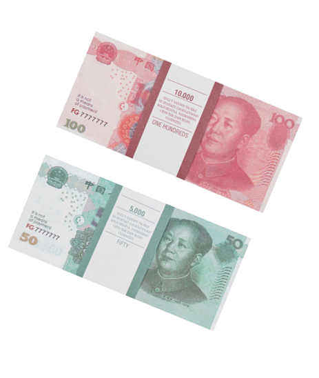 Kit de faux billets Yuans chinois 50, 100