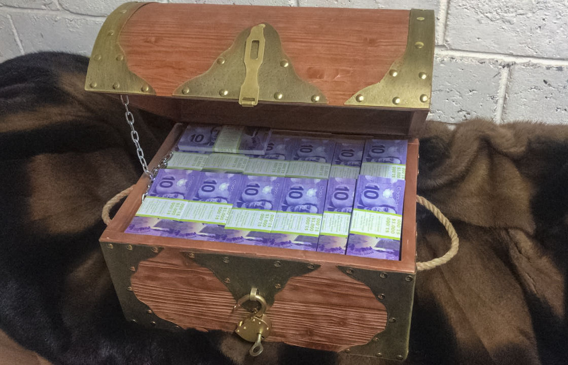 10 dollars canadiens faux billets Coffre de pirate